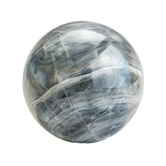 floated round marble ball isolate on transparency background PNG