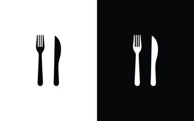 Minimalist spoon and knife logo template