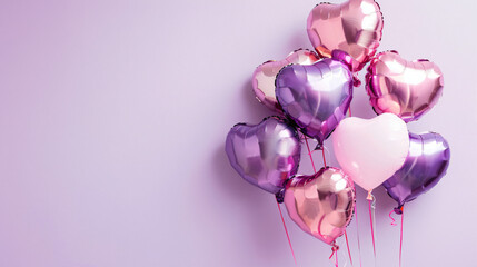 Beautiful heart-shaped balloons for Valentines Day