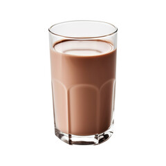 Glass of chocolate milk isolated on white background