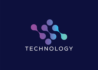 Minimalist Technology vector logo. Modern Technology vector logo