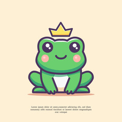 Cute frog cartoon vector illustration