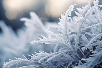 Pine needles covered in frost.