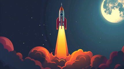 Launchpad to Innovation: A Rocket's Fiery Ascent