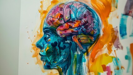 Fototapeta premium Colorful neurographic drawing on paper is a modern art therapy technique . Concept Art Therapy, Modern Art, Colorful Drawing, Mindful Creativity, Neurographic Technique