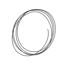 Abstract line circle sketch. Hand drawn circle for frame or text