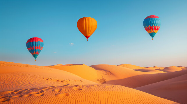 Mongolfiere sopra il deserto. Viaggiare.