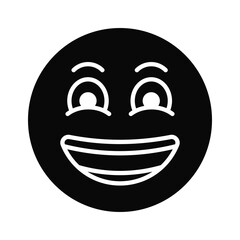Enthusiastic emoji icon, happy face vector design