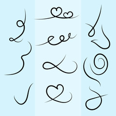 Aesthetic squiggle line vector set design