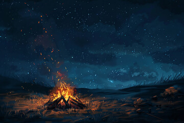 The warmth of a campfire on a starry summer night