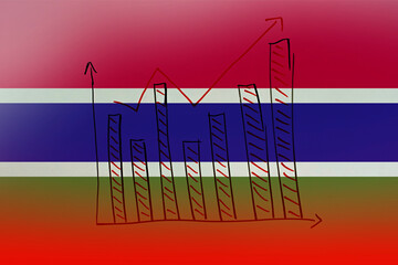 Gambia bar chart graph with ups and downs, increasing values, news banner idea, developing and 