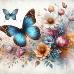 Ethereal Dance of Butterflies Amidst Blooming Flowers