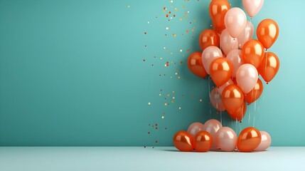 Minimal Celebration Background with Balloons,
Simple Design for Festive Themes, Hand Edited Generative AI