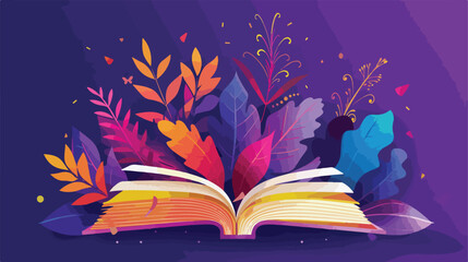 Ebook design over purple background vector illustration