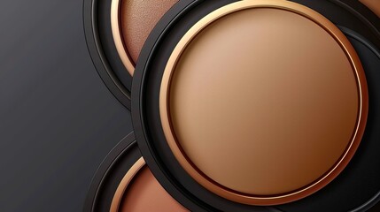  three metal circles with a dark background. The circle on the left is rose gold, the circle in the middle is gold, and the circle on the right is black