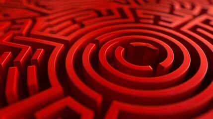 A red maze with a circular center