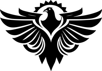 Flying eagle icon isolated on white background