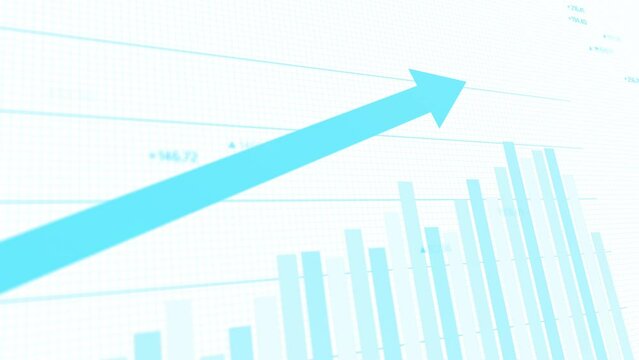 Animated charts of lines and bars that illustrate market fluctuations, crypto trades, and expense trends in mesmerizing hues of blue and white.