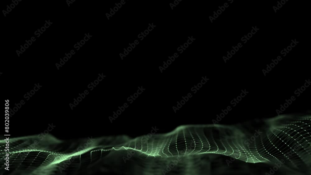 Aufkleber abstract technology wave of particles and lines. big data visualization. dark background with motion
