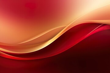 Abstract red and gold wave background. Generative AI