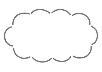 手書き　シンプル　雲形　ふきだし　素材