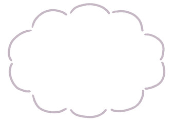 手書き　シンプル　雲形　ふきだし　素材