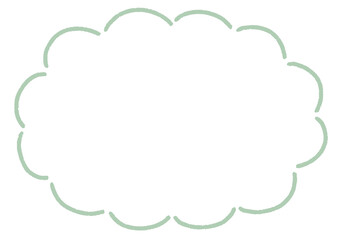 手書き　シンプル　雲形　ふきだし　素材