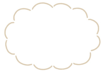 手書き　シンプル　雲形　ふきだし　素材