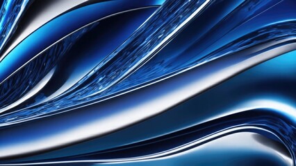 Blue Chrome Metal Wave background