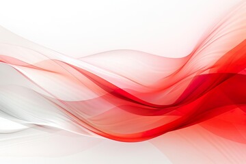 Naklejka premium Abstract red and white wave background. Generative AI