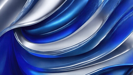 Blue Chrome Metal Wave background