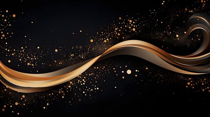 Vector of Gold Sparkles Patterned on Black Background,
Elegant Design for Luxurious Themes, Hand Edited Generative AI