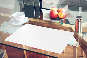 Placemat and Napkin Mockup on Table