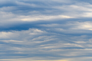 Wavy overcast sky, full frame of cloud and wind