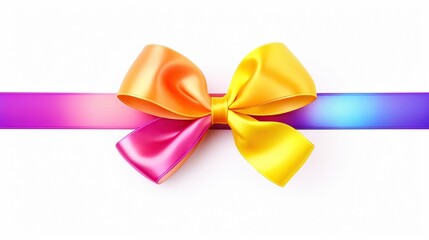 Beautiful rainbow ribbon for thanksgiving celebration concept isolated on white background.