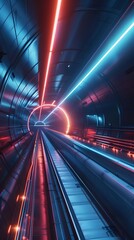  Ultra-Fast Ground Travel through Hyperloop Technology in a Modern Transport Setting