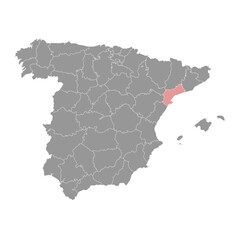 Map of the Province of Tarragona, administrative division of Spain. Vector illustration.