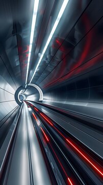  Ultra-Fast Ground Travel through Hyperloop Technology in a Modern Transport Setting