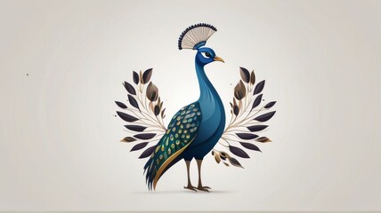 Fototapeta premium Indian Peafowl minimalist logo