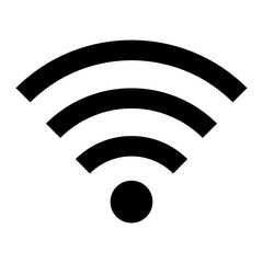 Icon depicting a black Wi-Fi internet icon on a white background.