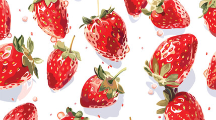 Frozen strawberries on white background Vectot style