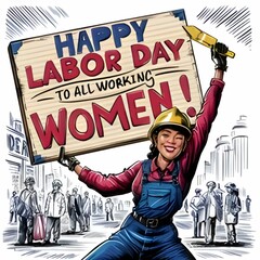 Obraz premium 1st may, happy labour day vector image, Happy labour day background, happy Labour day or international workers day vector illustration with workers,