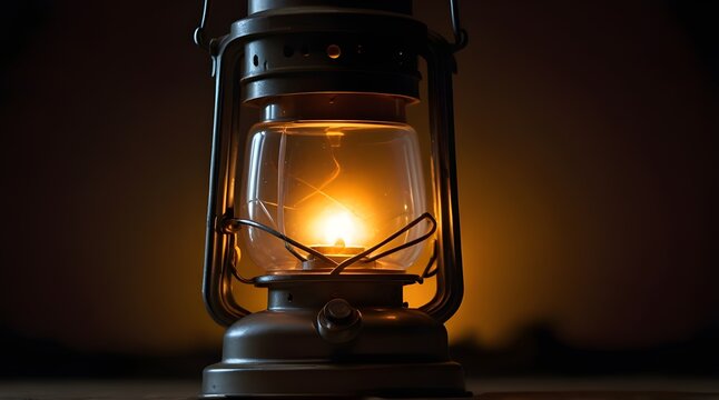 Camping Lantern Hanging: Showcase the details of a camping lantern hanging from a tent.generative.ai