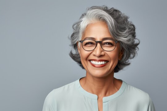Portrait of a smiling senior woman of  Indian ethnicity