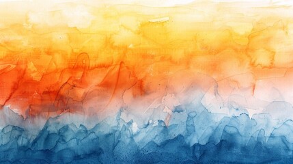 Watercolor gradient from warm sunset oranges to cool evening blues, capturing the transition from day to night in a soft flow