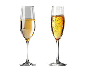 champagne wine glass goblet on transparent background