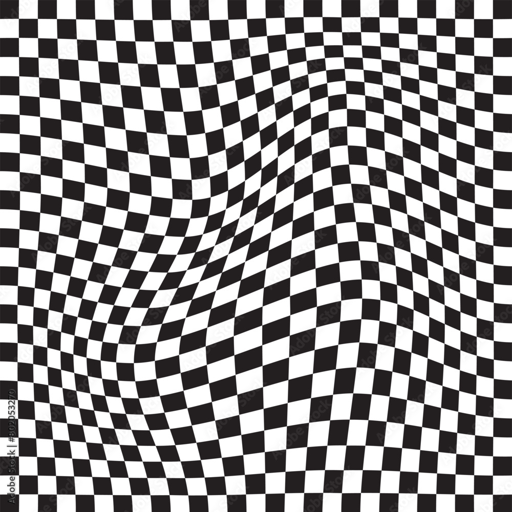 Poster black and white checker pattern vector illustration. chess board. abstract checkered checkerboard fo