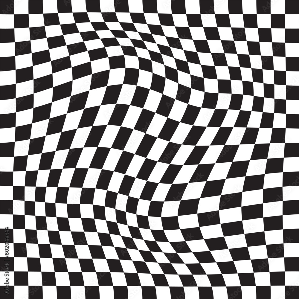 Wall mural black and white checker pattern vector illustration. chess board. abstract checkered checkerboard fo