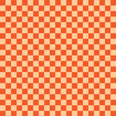 Transparent grid seamless pattern background. Orange checkboard background. Vector element.