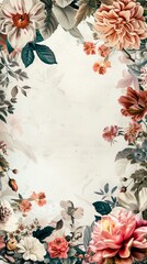 Various vibrant flowers arranged on a clean white background, copy space